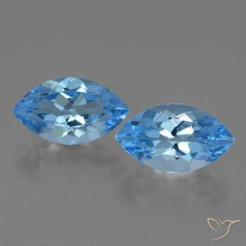 8.55ctw Natural Azul Suizo Topacio, Marquesa, VVS-VS