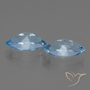 Gemas de Topacio Azul Suizo natural de 8.39 ct, Marquesa, VVS