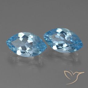 Gemas de topacio azul natural de 8,06 ct, marquesa, VVS