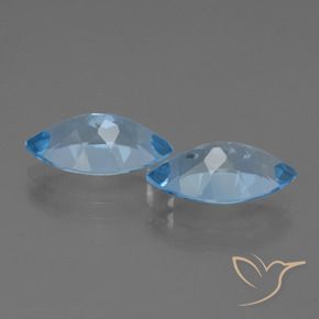 Gemas de topacio azul natural de 8,06 ct, marquesa, VVS