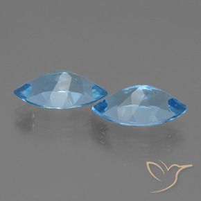 Gemas de Topacio Azul Suizo natural de 8.14 ct, Marquesa, VVS-VS