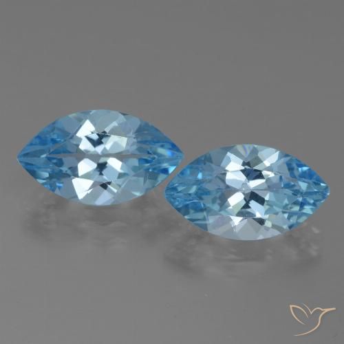8.11ctw Natural Azul Cielo Topacio, Marquesa, VVS