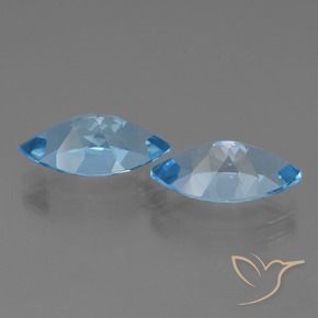 Gemas de Topacio Azul Cielo natural de 8.11 ct, Marquesa, VVS