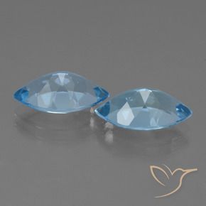 Gemas de Topacio Azul Suizo natural de 8.32 ct, Marquesa, VVS-VS