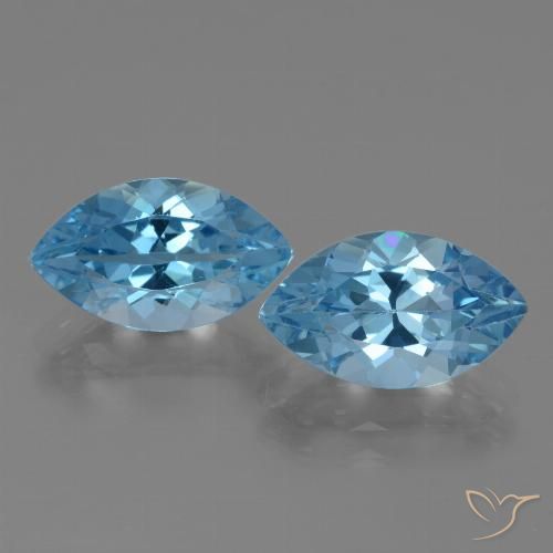 8.67ctw Natural Azul Cielo Topacio, Marquesa, VVS-VS