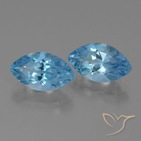 Gemas de Topacio Azul Cielo natural de 8.67 ct, Marquesa, VVS-VS