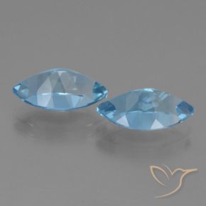 Gemas de Topacio Azul Cielo natural de 8.67 ct, Marquesa, VVS-VS