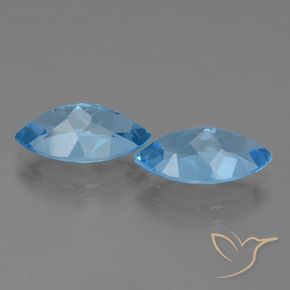 Gemas de Topacio Azul Suizo natural de 8.32 ct, Marquesa, VVS-VS