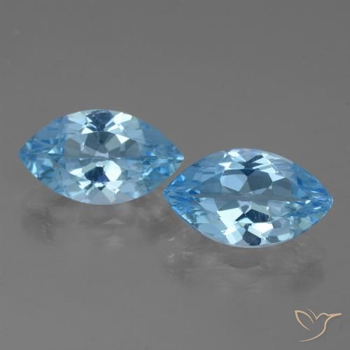 7.89ctw Natural Azul Cielo Topacio, Marquesa, VVS-VS
