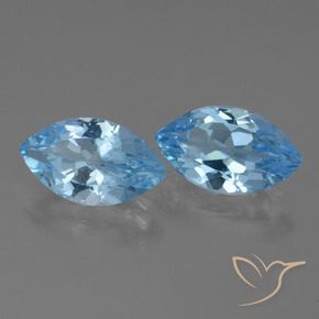 Gemas de Topacio Azul Cielo natural de 7.89 ct, Marquesa, VVS-VS
