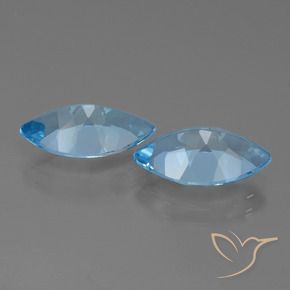 Gemas de Topacio Azul Cielo natural de 7.89 ct, Marquesa, VVS-VS