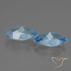Gemas de Topacio Azul Cielo natural de 8.11 ct, Marquesa, VVS