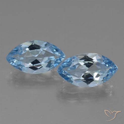 7.94ctw Natural Azul Suizo Topacio, Marquesa, VVS