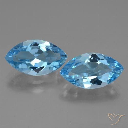 8.22ctw Natural Azul Suizo Topacio, Marquesa, VVS