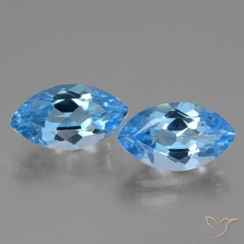 8.28ctw Natural Azul Suizo Topacio, Marquesa, VVS