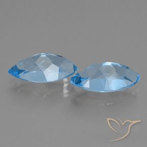 Gemas de Topacio Azul Suizo natural de 8.28 ct, Marquesa, VVS