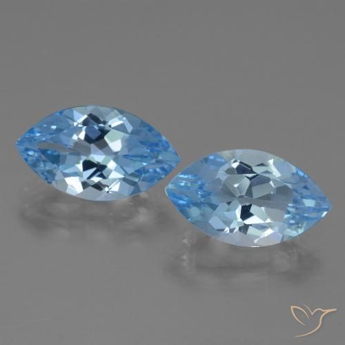8.14ctw Natural Azul Suizo Topacio, Marquesa, VVS