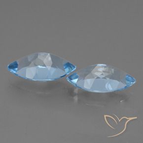 Gemas de Topacio Azul Suizo natural de 8.14 ct, Marquesa, VVS