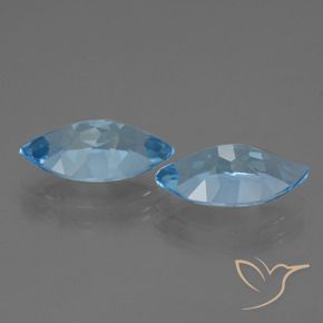 Gemas de Topacio Azul Cielo natural de 7.63 ct, Marquesa, VVS