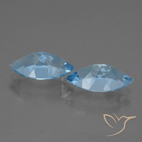 Gemas de Topacio Azul Cielo natural de 7.54 ct, Marquesa, VVS