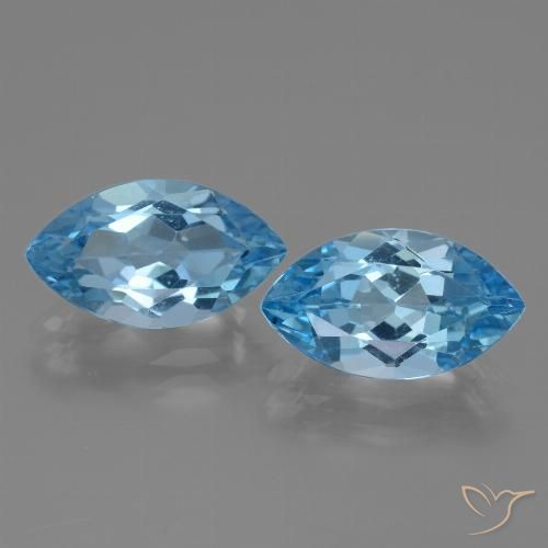 8.25ctw Natural Azul Suizo Topacio, Marquesa, VVS-VS