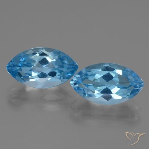 9.50ctw Natural Azul Cielo Topacio, Marquesa, VVS