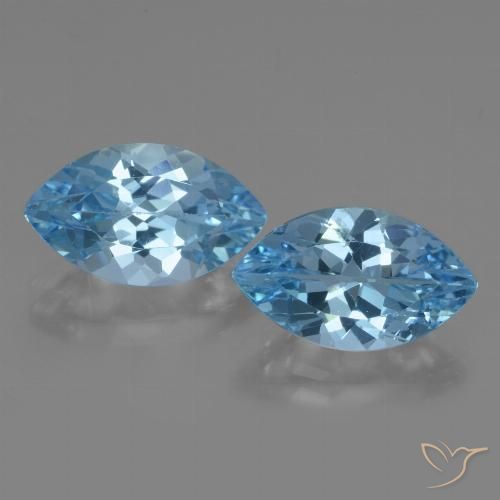 8.42ctw Natural Azul Suizo Topacio, Marquesa, VS