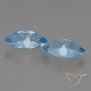 Gemas de Topacio Azul Suizo natural de 8.42 ct, Marquesa, VS