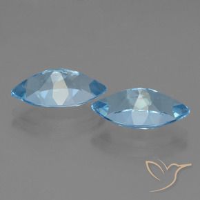 Gemas de Topacio Azul Cielo natural de 8.10 ct, Marquesa, VVS