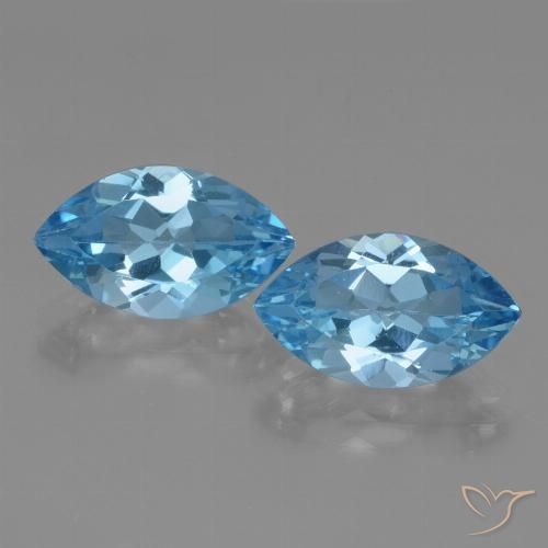 7.83ctw Natural Azul Cielo Topacio, Marquesa, VVS