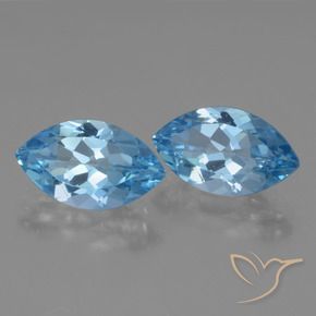 Gemas de Topacio Azul Cielo natural de 7.83 ct, Marquesa, VVS