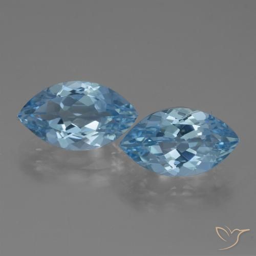8.23ctw Natural Azul Cielo Topacio, Marquesa, VVS