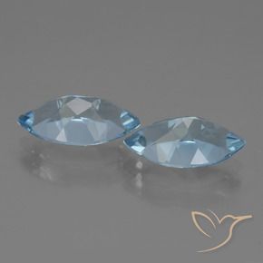 Gemas de Topacio Azul Cielo natural de 8.23 ct, Marquesa, VVS
