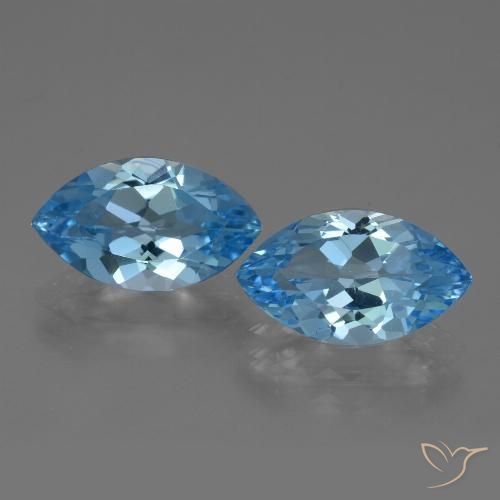 7.88ctw Natural Azul Suizo Topacio, Marquesa, VVS