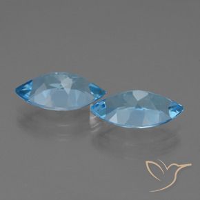 Gemas de Topacio Azul Suizo natural de 7.88 ct, Marquesa, VVS