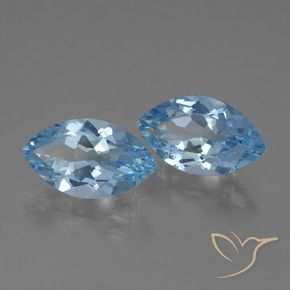 Gemas de Topacio Azul Cielo natural de 8.21 ct, Marquesa, VVS