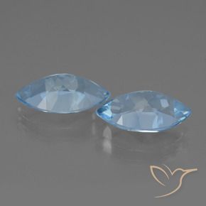 Gemas de Topacio Azul Cielo natural de 8.21 ct, Marquesa, VVS