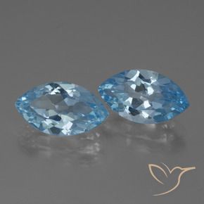 Gemas de Topacio Azul Cielo natural de 8.03 ct, Marquesa, VVS