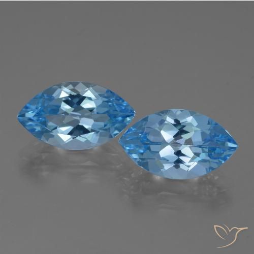 8.21ctw Natural Azul Suizo Topacio, Marquesa, VVS