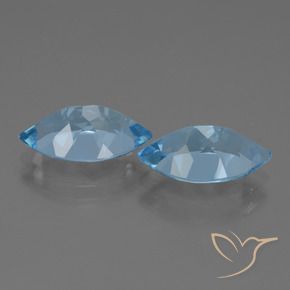 Gemas de Topacio Azul Suizo natural de 8.21 ct, Marquesa, VVS