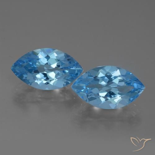8.33ctw Natural Azul Suizo Topacio, Marquesa, VVS
