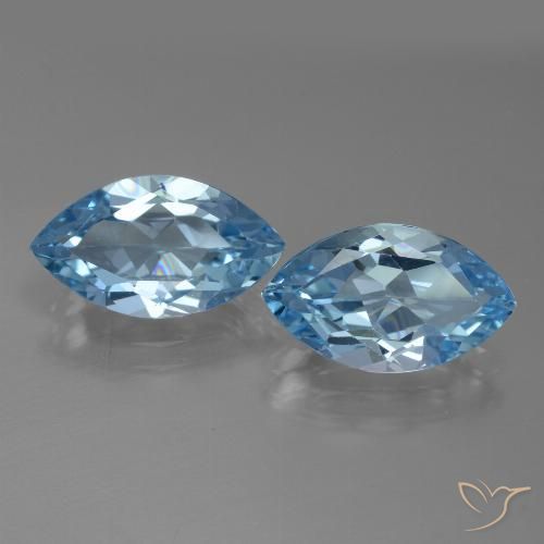 7.79ctw Natural Azul Cielo Topacio, Marquesa, VVS
