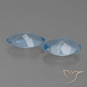 Gemas de Topacio Azul Cielo natural de 7.79 ct, Marquesa, VVS