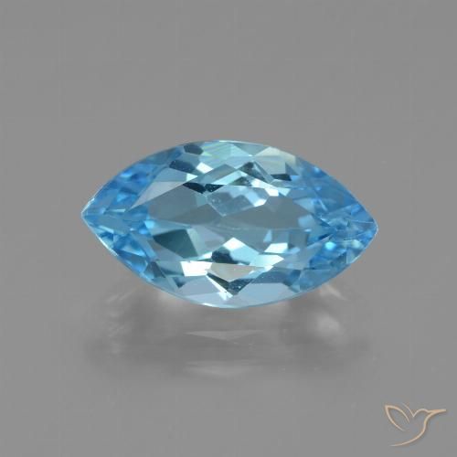 3.85ct Natural Azul Suizo Topacio, Marquesa, VVS