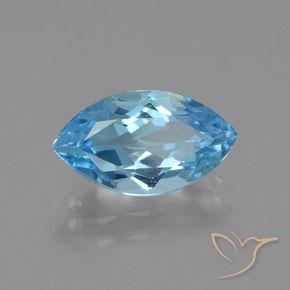 Topacio Azul Suizo natural de 3.85 ct, Marquesa, VVS