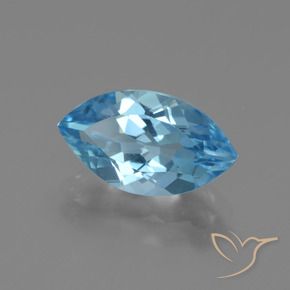 Topacio Azul Suizo natural de 3.67 ct, Marquesa, VVS