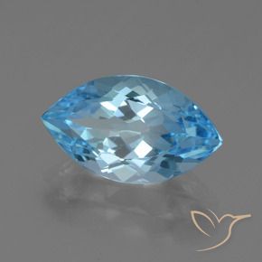 Topacio Azul Suizo natural de 4.29 ct, Marquesa, VVS