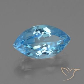 Topacio Azul Suizo natural de 4.04 ct, Marquesa, VVS