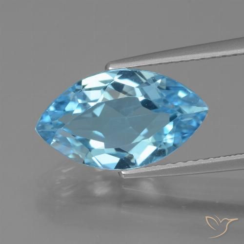 3.80ct Natural Azul Cielo Topacio, Marquesa, VVS