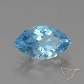 Topacio Azul Suizo natural de 3.70 ct, Marquesa, VVS
